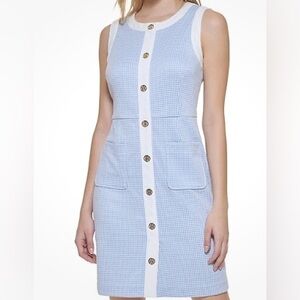 Tommy Hilfiger Sleeveless Mini Houndstooth Knit Sheath Dress Size 6